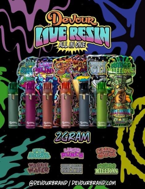 Devour 2g Live Resin All-In-One Disposable Vape – Lucid Punch