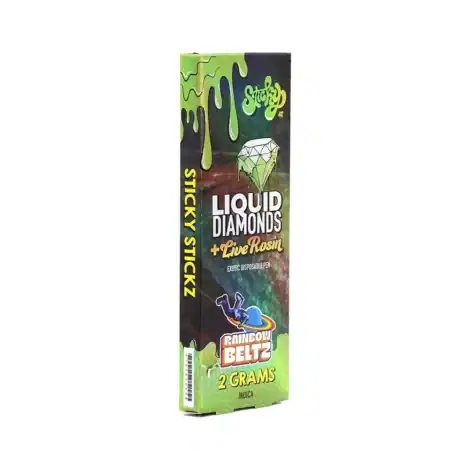 Sticky Stickz Liquid Diamonds Live Rosin 2G Rainbow Beltz Indica