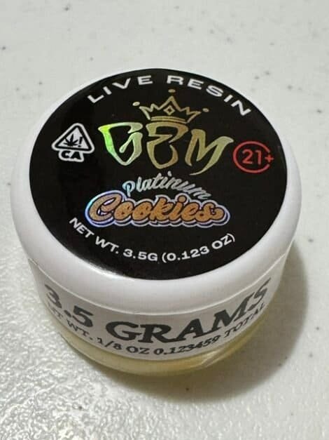 GEM Live Resin – Platinum Cookies (Indica) 3.5g